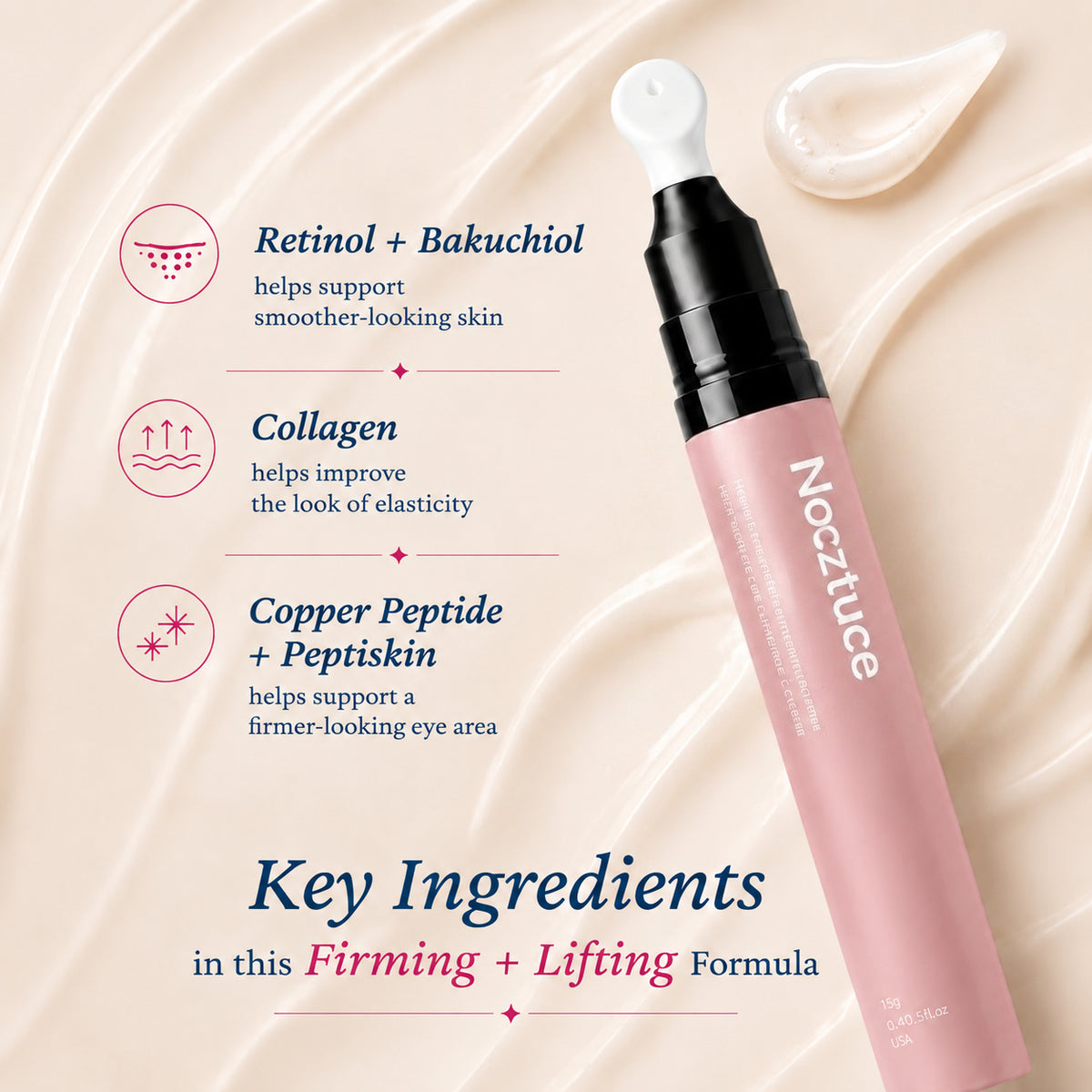 Nocztuce IceGlow Cooling Eye Serum Pen – Ceramic Tip Hydrating Eye Treatment