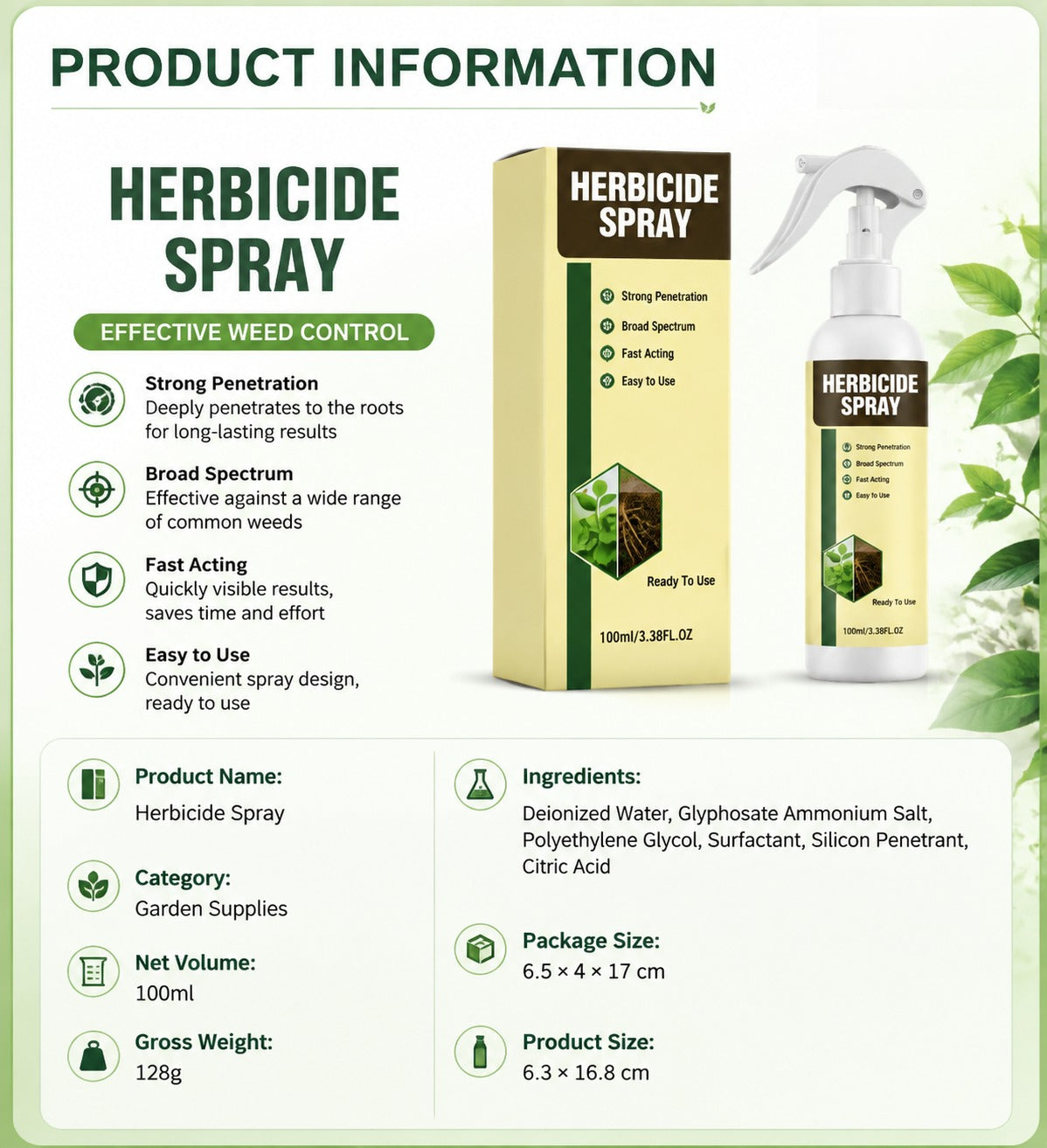 🔥2026 Sale Fast‑Acting Natural Weed & Grass Killer Yard Spray