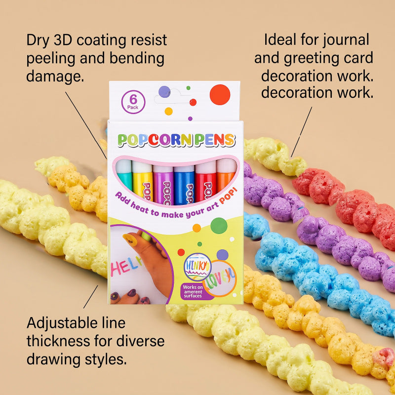 Nocztuce Popcorn Magic 3D Art Pen – Creative Drawing Tool for Kids, Journals & DIY Projects